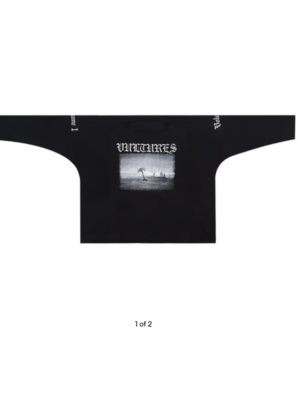 YZY Gosha Vultures Long T 'Black' size 2 or Large